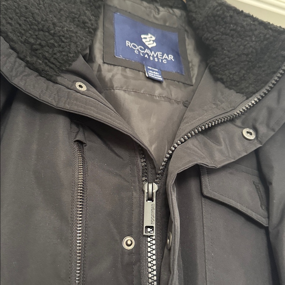 Rocawear Black Hooded winter Jacket - Picture 3 of 7